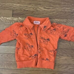 bobo choses 12-18 months orange zip up jacket with oranges illustrations